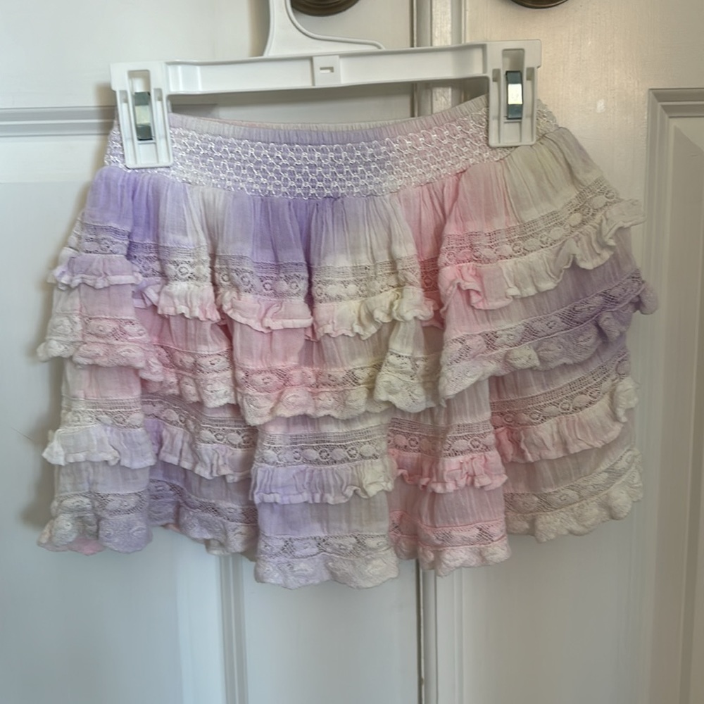Excellent Condition LoveShackFancy Girls “Billie” Skirt in Tye Dye. Size 5/6.